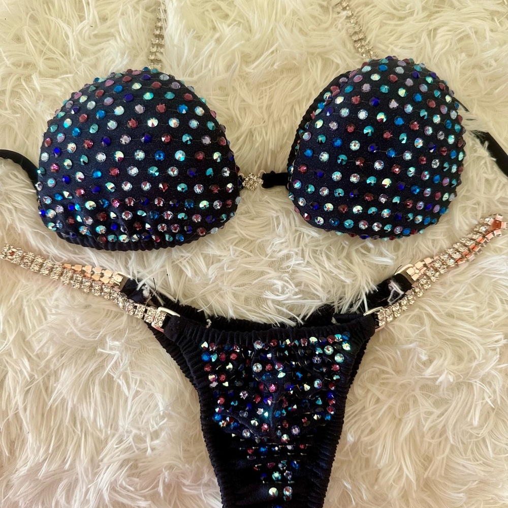 Blue Pre Loved Competition Bikini w/ Swarovski